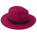 Vintage Lady s Wide Brim Wool Felt Hat Floppy Felt Bowler Fedora Cloche Cap  eb-64032901